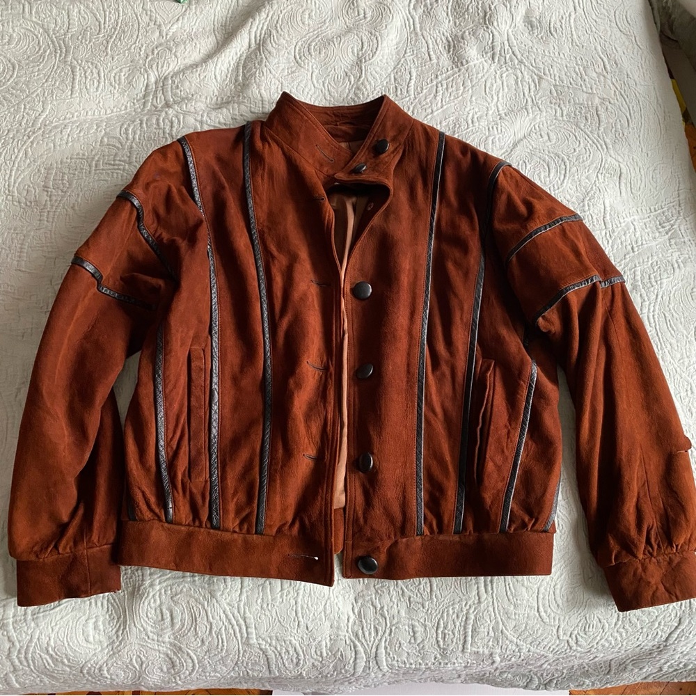 Vintage leather jacket - Leathers by New England Made in USA Brown and Black